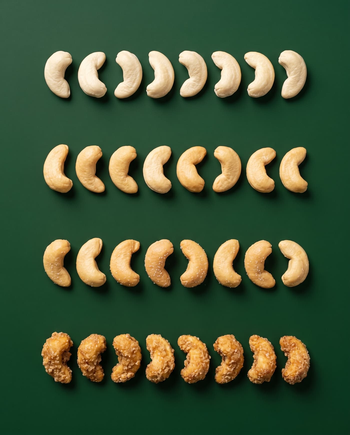Castanha de Caju — Crua, sem sal, salgada ou caramelizada.