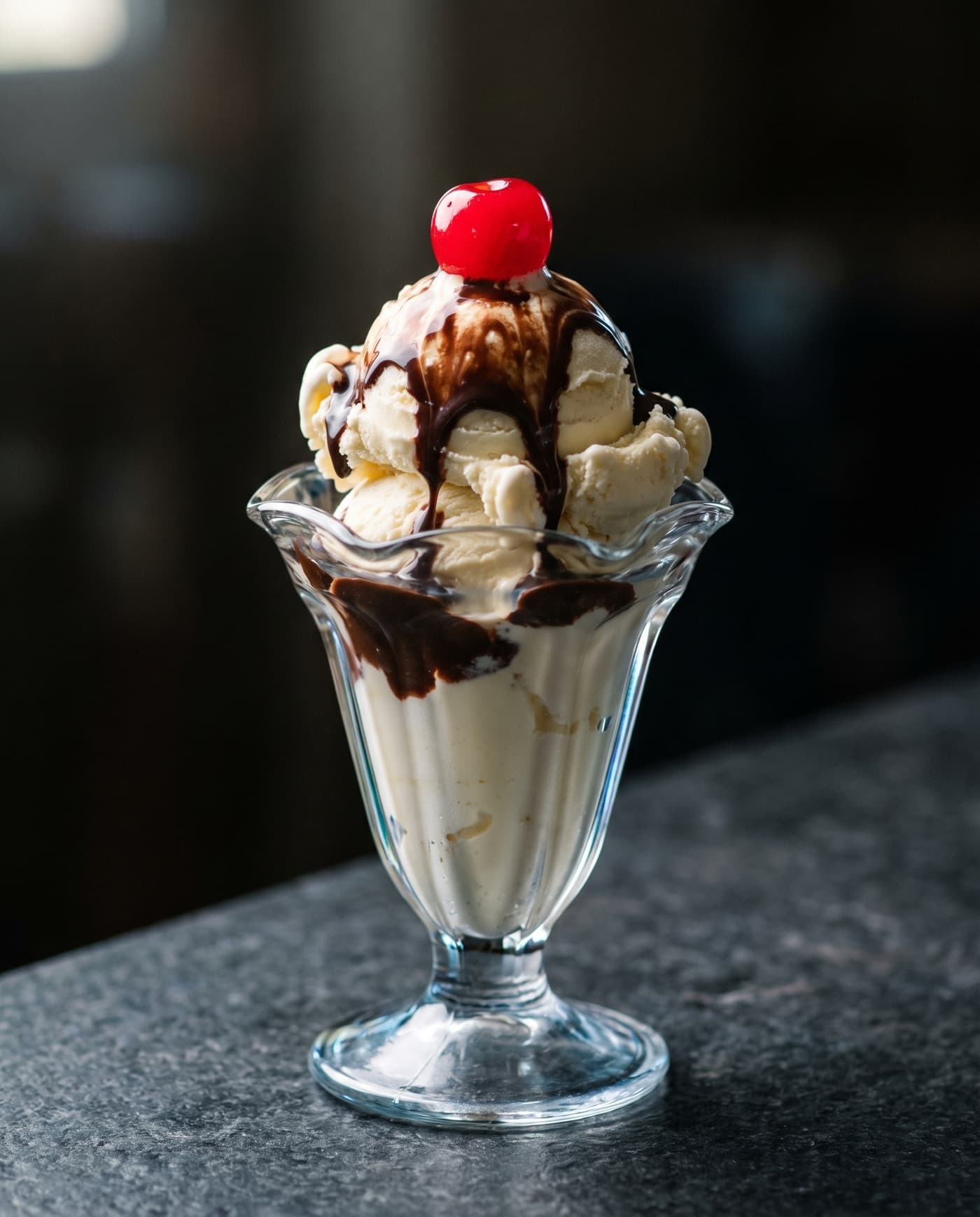 Cereja ao Marrasquino — No topo do sundae desde 1892.